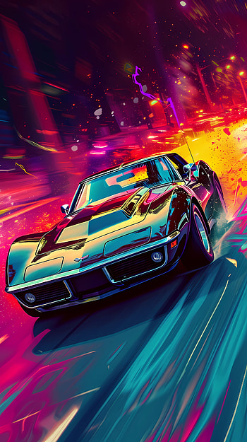 Corvette Stingray color splash 2, Chevrolet Corvette, corvette stingray, black HD phone wallpaper