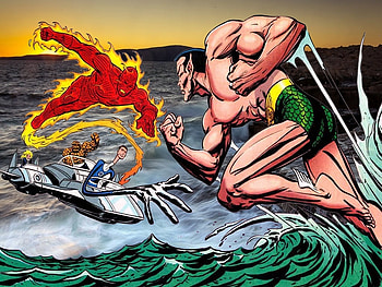 Fantastic Four vs Namor, Namor, Fantastic Four, Superheroes, Comics, Marvel HD wallpaper
