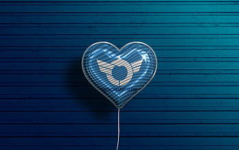 I Love Shiga, , realistic balloons, blue wooden background, Day of Shiga, japaenese prefectures, flag of Shiga, Japan, balloon with flag, Prefectures of Japan, Shiga flag, Shiga HD wallpaper