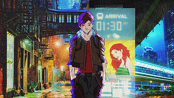 Cyberpunk 2077 Anime X Illustration , cyberpunk-2077, games, ps-games, xbox-games, pc-games, scifi, cyberpunk, artstation, anime-boy, anime HD wallpaper