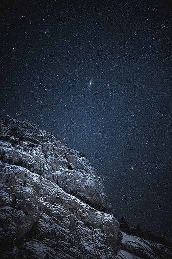 Stars, Night, Rock, Dark, Starry Sky HD phone wallpaper