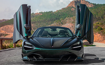 McLaren 720S front view, exterior, green carbon 720S, tuning 720S, British supercars, McLaren HD wallpaper