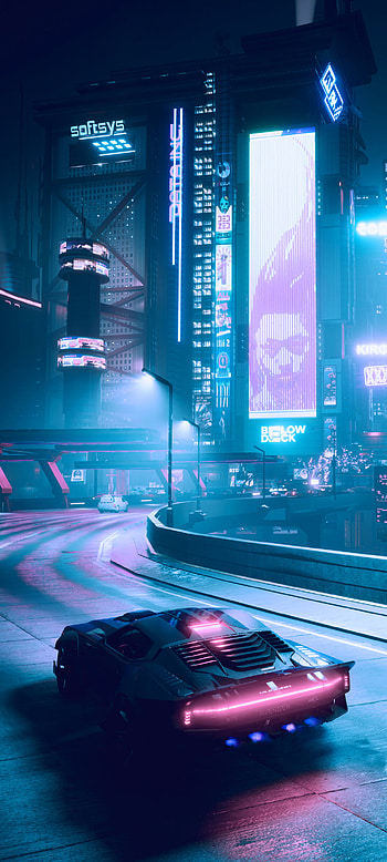 Cyberpunk 2077, Futuristic dystopia, Neon-lit cityscape, Action-packed gameplay HD phone wallpaper