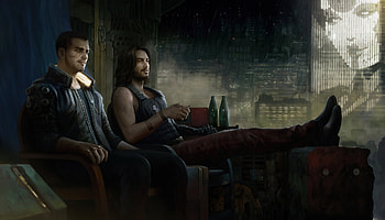 Keanu And V Chillling, cyberpunk-2077, keanu-reeves, 2021-games, games, artstation HD wallpaper