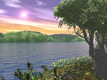 Shining summer sun, 3d, rivers HD wallpaper