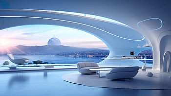 Futuristic Smart Home, Sci Fi, architecture HD wallpaper