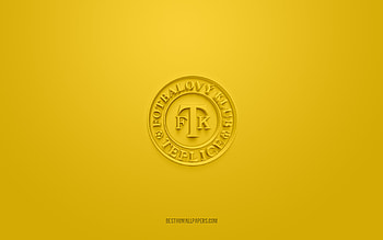FK Teplice, creative 3D logo, yellow background, Czech First League, 3d emblem, Czech football club, Teplice, Czech Republic, 3d art, football, FK Teplice 3d logo HD wallpaper