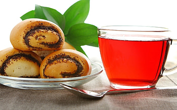 Poppy buns and tea, Bun HD wallpaper