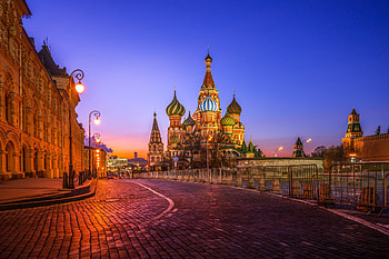 Saint Basil's, Travels, Night view of Moscow HD wallpaper