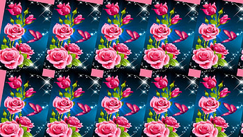 pretty pink roses on blue background, pink roses, blue, navy, nature HD wallpaper