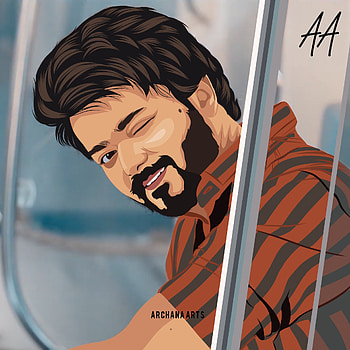 Master, Vijay, art, thalapathy HD phone wallpaper
