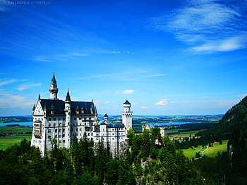 castle on a hill, sky, beautiful, castle, clear HD wallpaper
