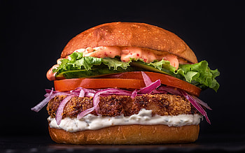 Burger, bun, food, cream HD wallpaper
