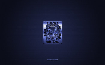 Alianza Atletico, Peruvian football club, blue logo, blue carbon fiber background, Liga 1, football, Peruvian Primera Division, Sullana, Peru, Alianza Atletico logo HD wallpaper