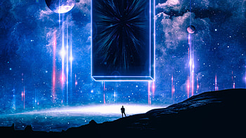 Sci-Fi Skyline: Stars in a Digital Dreamscape, Digital Art, Sci Fi, Stars, sky, landscape HD wallpaper