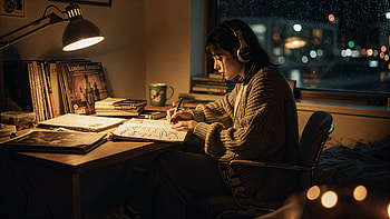 Midnight Lofi Girl — Melancholy, Sad Lofi Girl, Student HD wallpaper