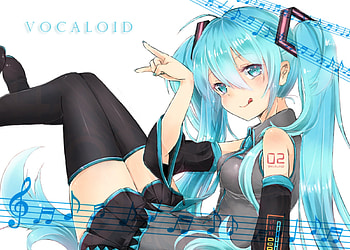 Hatsune Miku, awesome, uniform, artistic, nice, cg, hatsune, aqua eyes, notes, sexy, outfit, white, art, twintail, hot, girl, singer, aqua, anime girl, anime, pretty, virtual, stockings, blue, black, song, leggings, cute, vocaloid, beauty, miku, digitla, music, vocaloids, thighhighs, program, skirt, beautiful, diva, tie, gray, long socks, aqua hair, cool, idol HD wallpaper