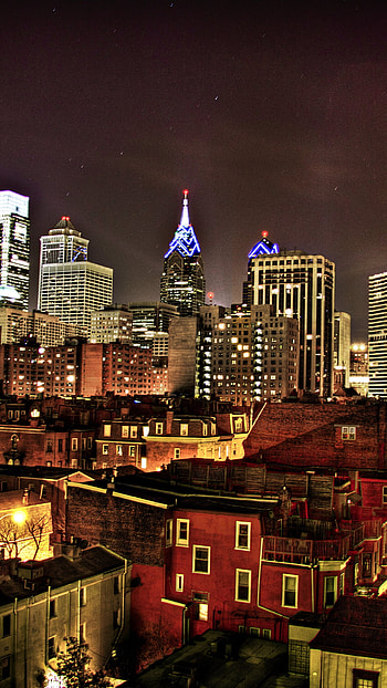 Philadelphia at night, City lights, Urban scenery, Pennsylvania travels HD phone wallpaper