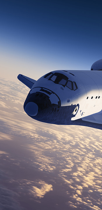 Space Shuttle, Clouds in the sky HD phone wallpaper