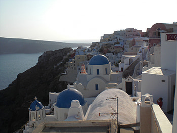 Santorini - Imerovigli, island, greece, houses HD wallpaper