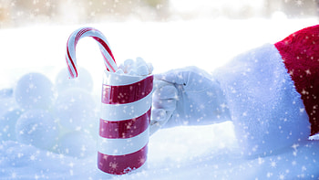 Santa's candy cup, Candy Cane HD wallpaper