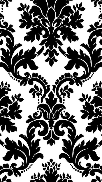 Damask, Black, Design HD phone wallpaper