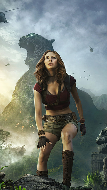 Jumanji films, Welcome to the Jungle, Karen Gillan, movies HD phone wallpaper