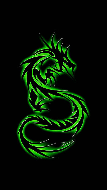 Neon Green Dragon, Cool Neon Dragon HD phone wallpaper