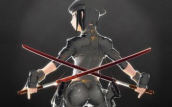 ... Military girl with katana swords HD wallpaper