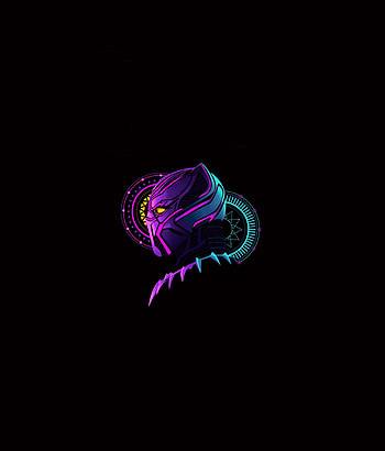 Black Panther, glow, mask, minimal art HD phone wallpaper