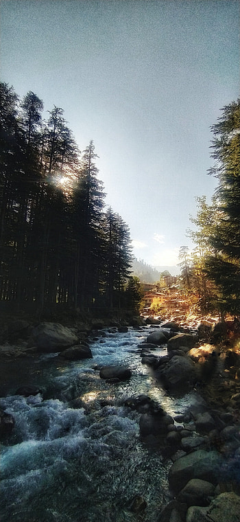 Nature, cloud, sky, kasol, scenery, trees, beautifulnature HD phone wallpaper