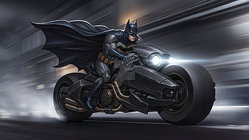 Batman Speed Of Justice, batman, batcycle, superheroes, artwork, art, digital-art, ai, deviantart HD wallpaper