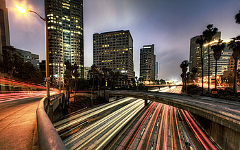 Cities, Usa, Traffic, Movement, Skyscrapers, Bridge, United States HD wallpaper
