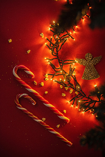 Holidays, Gold, Holiday, Garland, Angel, Figurine, Lollipops HD phone wallpaper