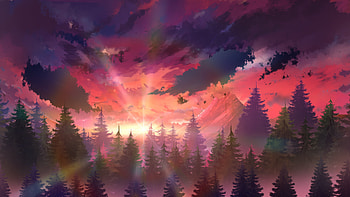 Rising Sun In Nature Serenity, artist, artwork, digital-art, deviantart HD wallpaper