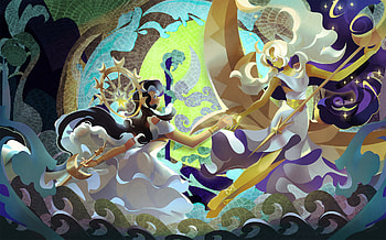 Sea Fairy & Moonlight Cookie: Stunning from COOKIE RUN: KINGDOM, Moonlight Cookie (Cookie Run), video game, COOKIE RUN: KINGDOM HD wallpaper