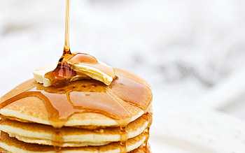 Fresh strawberries, Pancake delight, Sweet syrup drizzle, Delicious food HD wallpaper