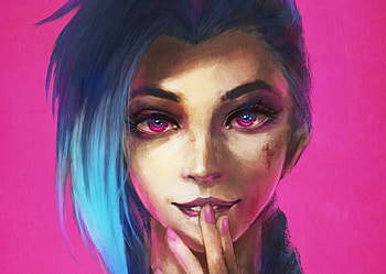 Jinx League Of Legends Painting, league-of-legends, games, deviantart, artist HD wallpaper