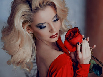 Beautiful, Beauty, Red, Woman, Lovely, Beaut, Girl, Model, Rose HD wallpaper