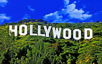Hollywood Sign, , abstract citiscapes, vector art, american landmarks, creative, american tourist attractions, Hollywood Sign drawing, Los Angeles, California, USA, America HD wallpaper