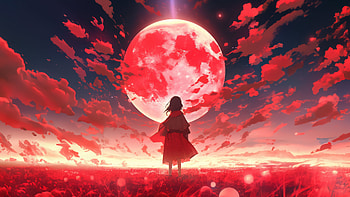 A World Full Of Red, anime-girl, anime, artist, artwork, digital-art HD wallpaper