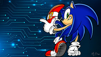 Sonic Tech, blue, technology, movie, Sonic, Firefox theme HD wallpaper