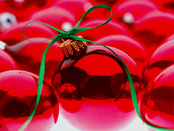 ornament red, 3d, christmas, red, ornament, balls HD wallpaper