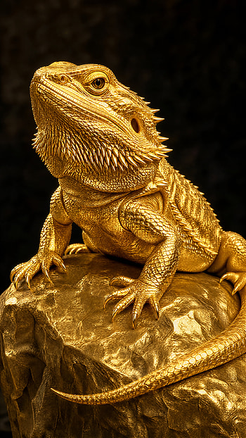 Gilded Bearded Dragon — , Lizard HD phone wallpaper