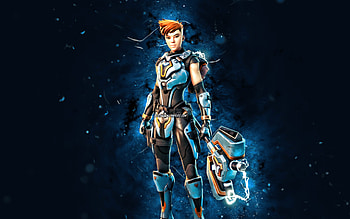 Nebula Racer Reese, , blue neon lights, Fortnite Battle Royale, Fortnite characters, Nebula Racer Reese Skin, Fortnite, Nebula Racer Reese Fortnite HD wallpaper