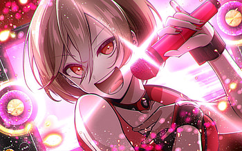 Meiko, concert, Vocaloid Characters, grunge art, manga, Vocaloid, Meiko Vocaloid HD wallpaper