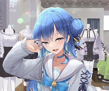 Hoshimachi Suisei, hololive, Hoshimachi Suisei, Anime, Virtual Youtuber HD wallpaper