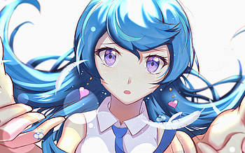 Aoi Zaizen, manga, Yu-Gi-Oh, artwork, Blue Angel, Yu-Gi-Oh VRAINS, creative, Aoi Zaizen Yu-Gi-Oh VRAINS HD wallpaper