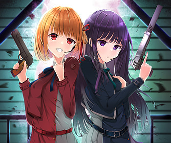 Chisato Nishikigi & Takina Inoue, Takina Inoue, Chisato Nishikigi, Anime, Lycoris Recoil HD wallpaper