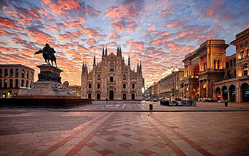 Milan Cathedral, , italian landmarks, Milan, Duomo di Milano, sunset, square, cathedral church, Lombardy, Italy, Europe HD wallpaper